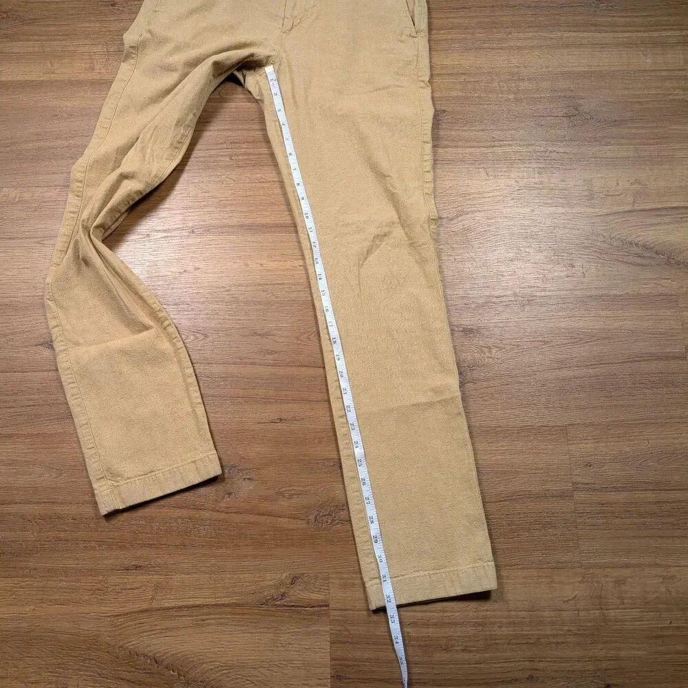 J Crew 770 Straight Chino Pants Mens 32x34(32) Beige Linen Blend Preppy Office